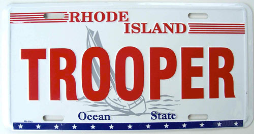 Rhode Island  police license plate