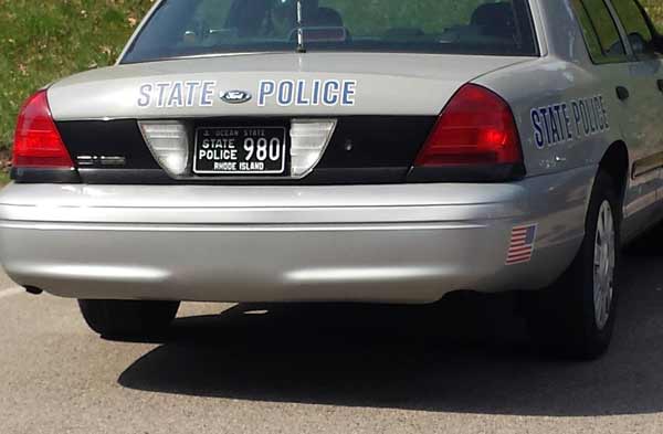 Rhode Island police license plate