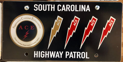 SouthCarolina  police license plate