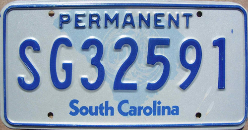 SouthCarolina  police license plate