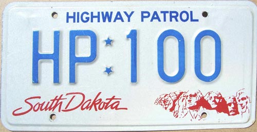 South Dakota  police license plate