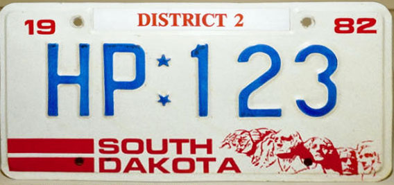 South Dakota  police license plate