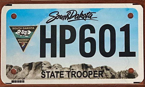 South Dakota  police license plate