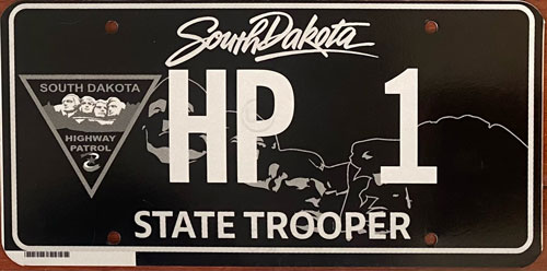 South Dakota  police license plate