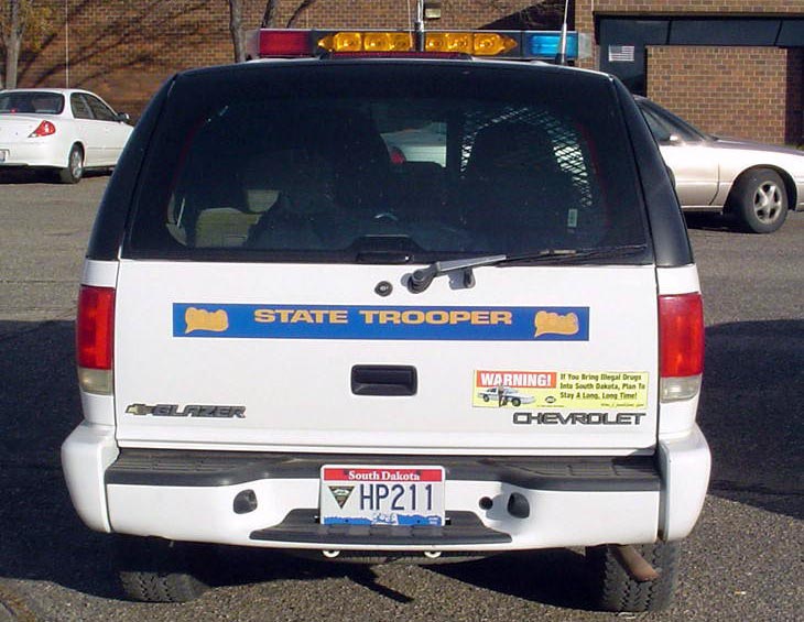 South Dakota police license plate