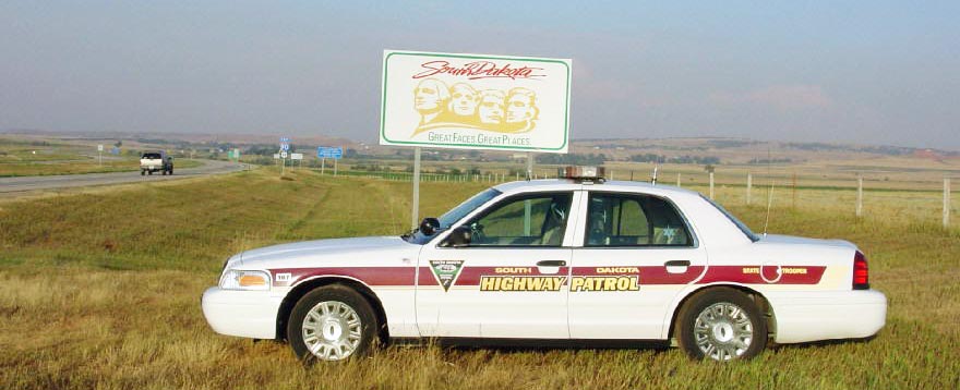 South Dakota police license plate