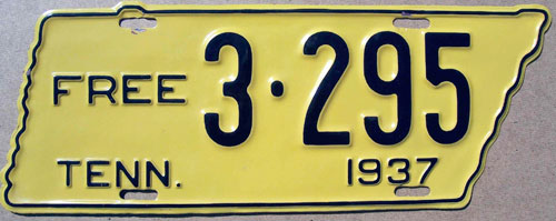 Tennessee  police license plate image