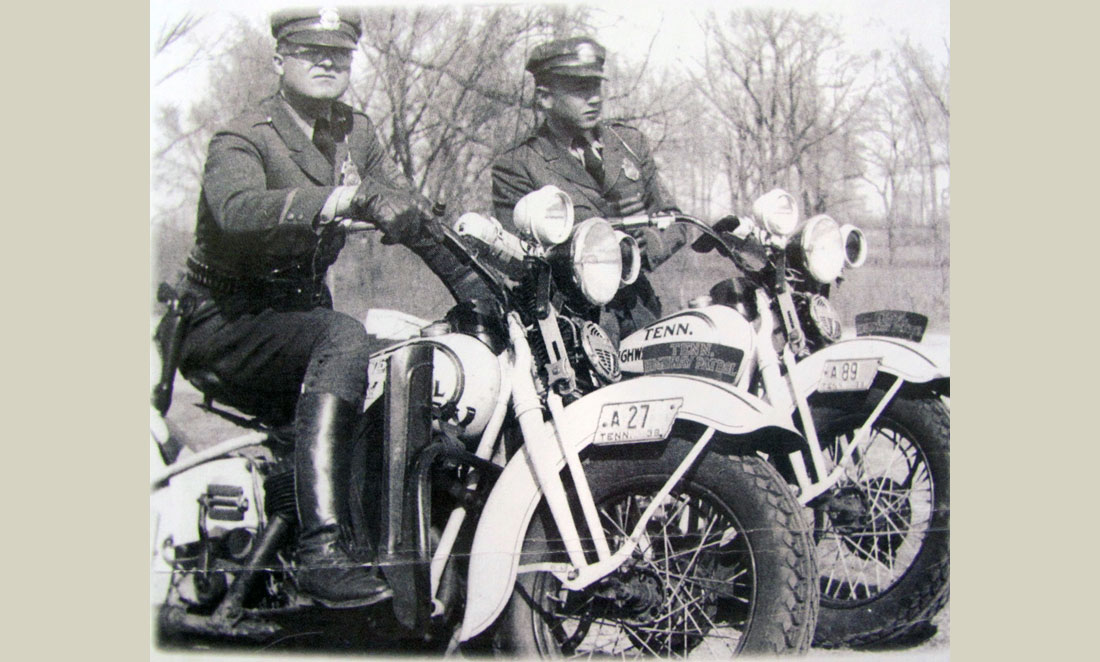 Tennessee police motorcycle and officers
