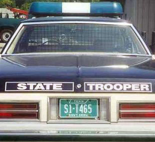 Tennessee police license plate image