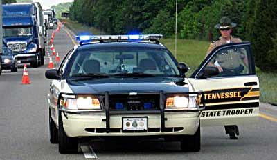 Tennessee police license plate image