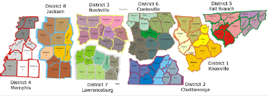 Tennessee police district map