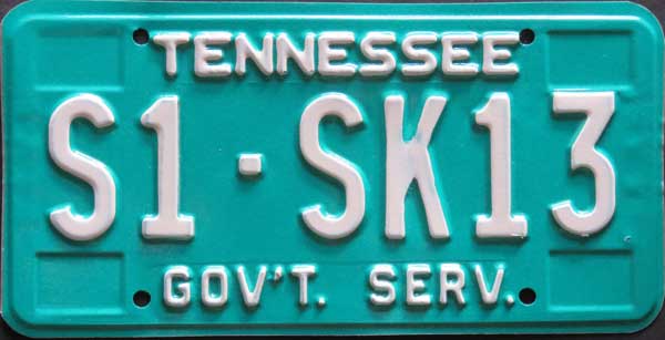 Tennessee  police license plate image