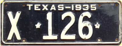 Texas  police license plate image