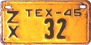 Texas  police license plate image