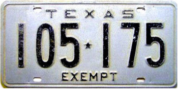 Texas  police license plate image