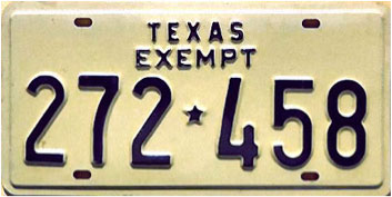 Texas  police license plate image