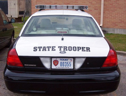 Texas police license plate image