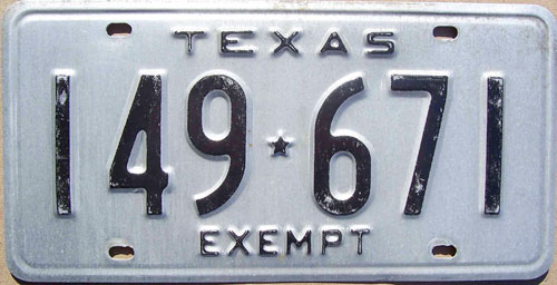 Texas  police license plate image