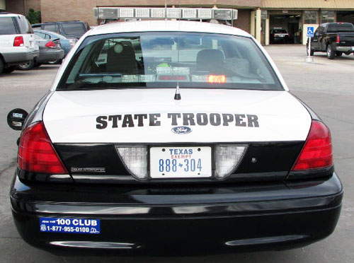 Texas police license plate image
