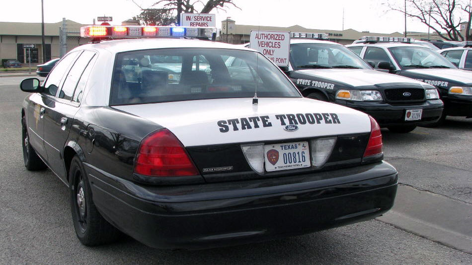 Texas police license plate image