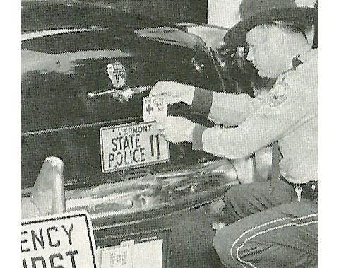 Vermont police license plate image