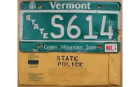 Vermont  police license plate image