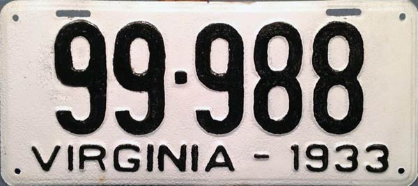 Virginia  police license plate