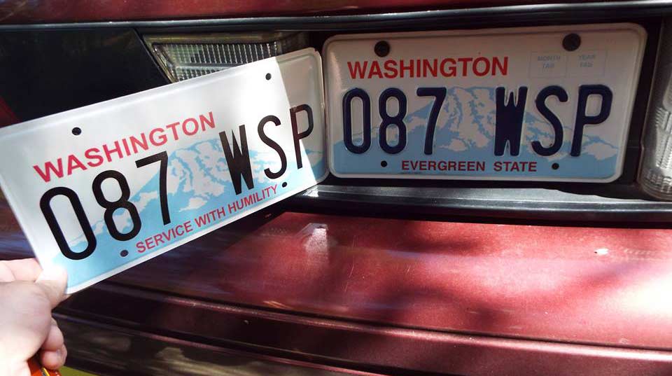 Washington police license plate image