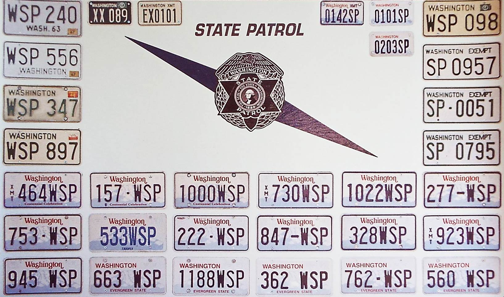 Washington  police license plate image