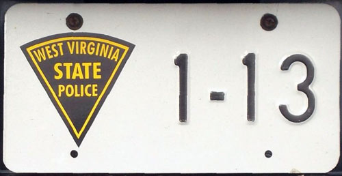 West Virginia  police license plate image