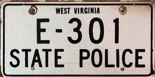 West Virginia  police license plate image