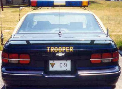 West Virginia police license plate image