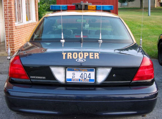 West Virginia police license plate image