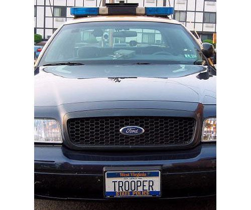 West Virginia police license plate image