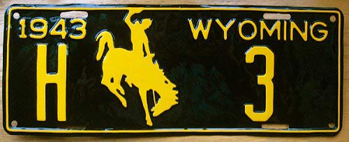 Wyoming  police license plate image