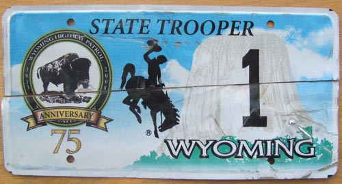 Wyoming  police license plate image